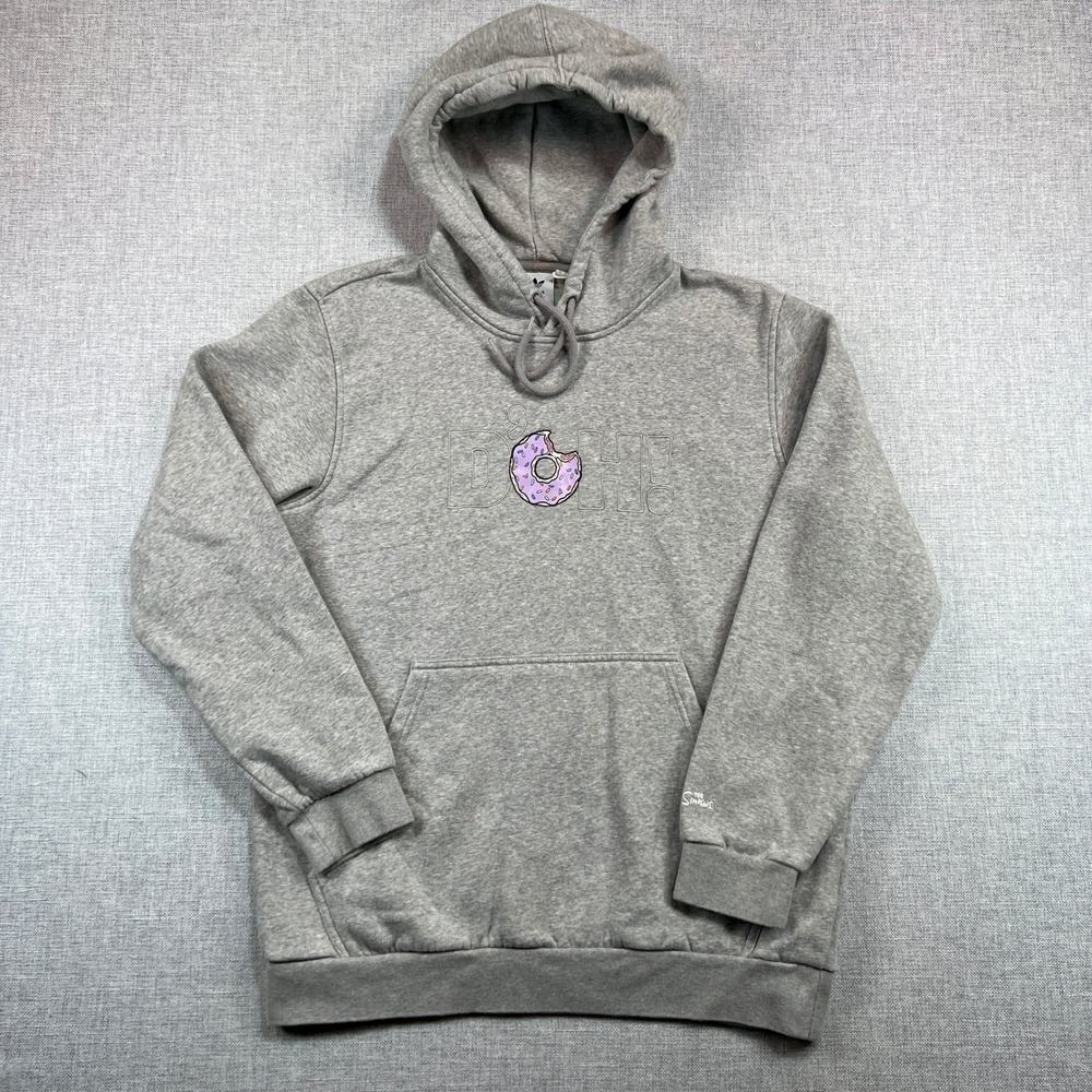 Adidas The Simpsons Donut Hoodie Sweatshirt Mens Large Embroidered Cartoon Fox